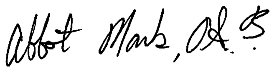 Abbot Mark's Signature