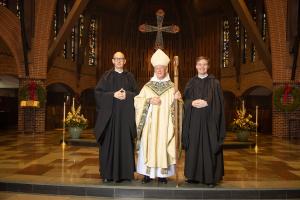 Brother Dunstan, Abbot Mark, and Brother Titus