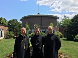 Left to right: Abbot Mark, Brother Basil, and Father Bernard