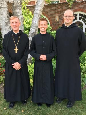 From left to right: Abbot Mark, Brother Celestine, Father Bernard