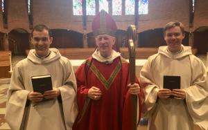 Brother Basil, Abbot Mark, and Brother Titus