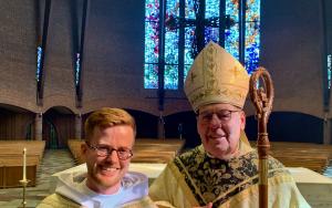 Father Celestine and Bishop Deeley